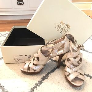 Coach Shoes | Coach Aenya Metallic heels size 9.5